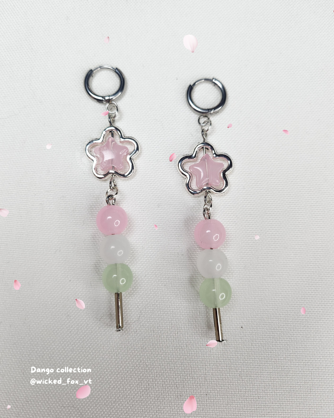 Boucle d'oreille dango "fleur"