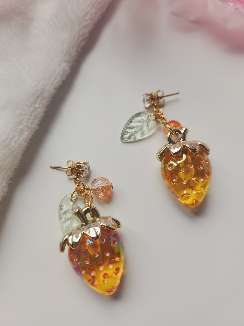Boucle d'oreilles fraise - Orange