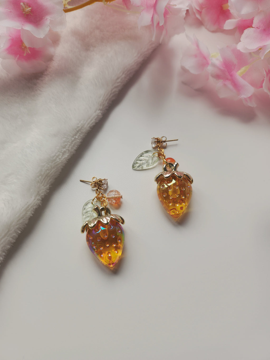 Boucle d'oreilles fraise - Orange