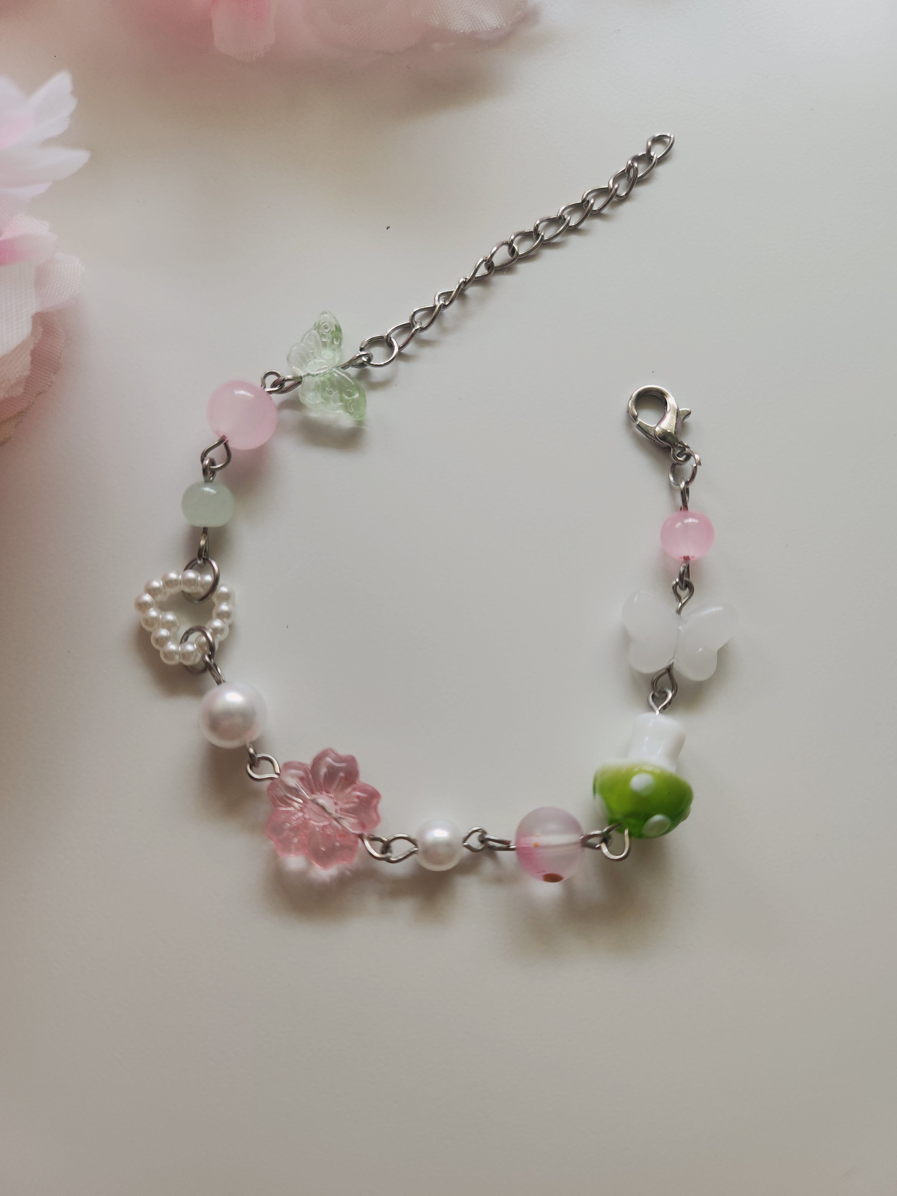 Bracelet féerique - Rose Vert