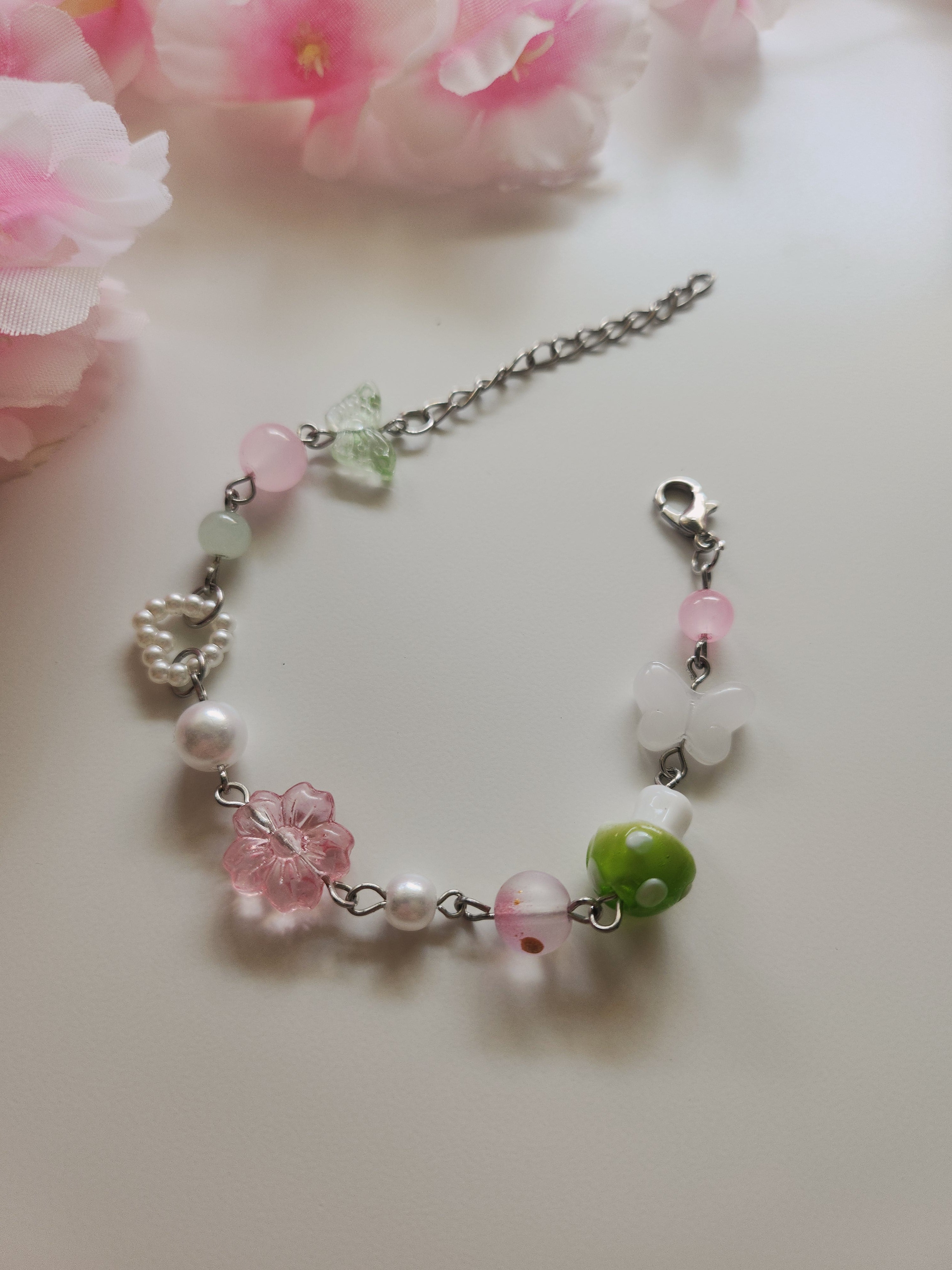 Bracelet féerique - Rose Vert