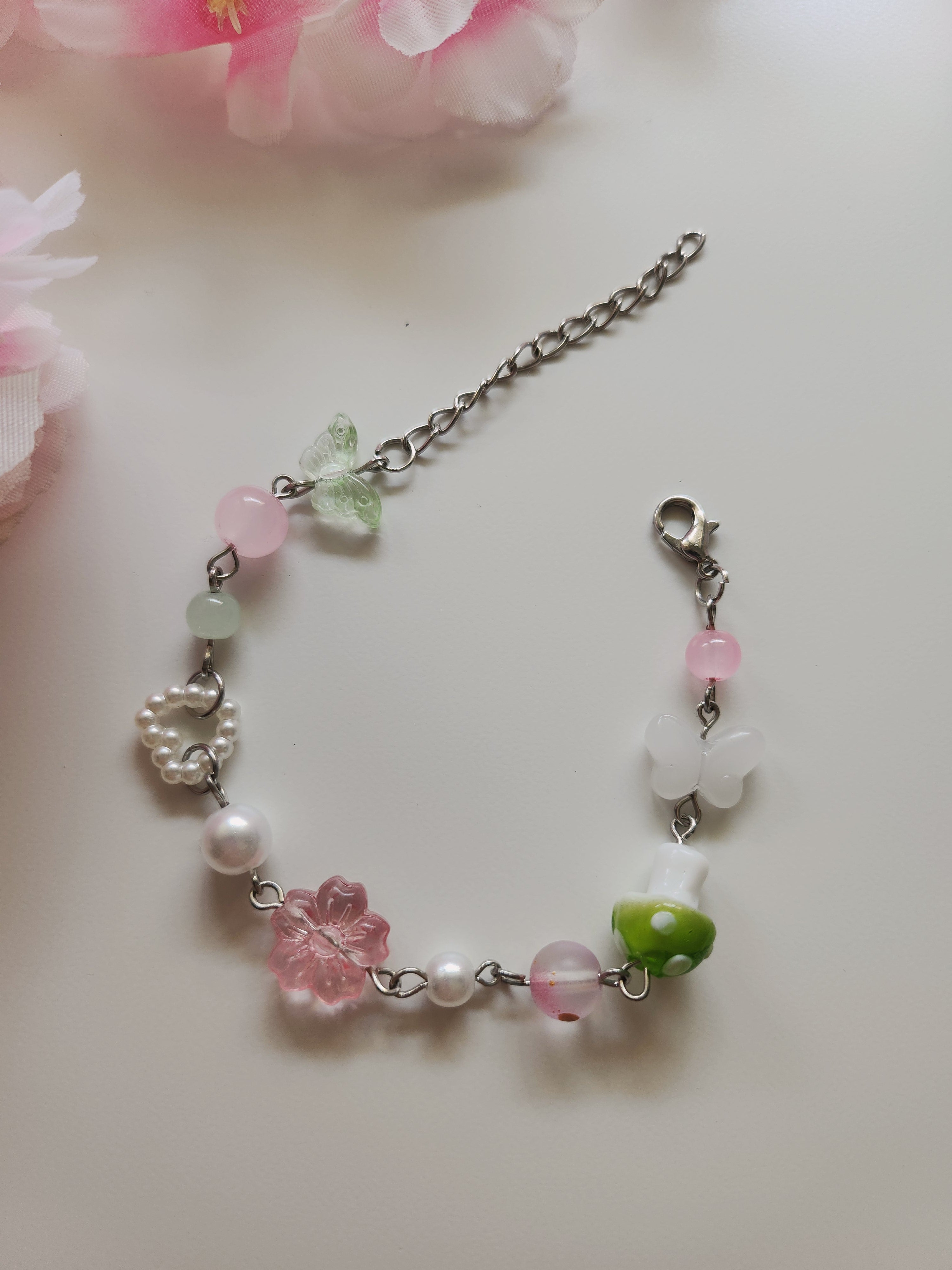 Bracelet féerique - Rose Vert