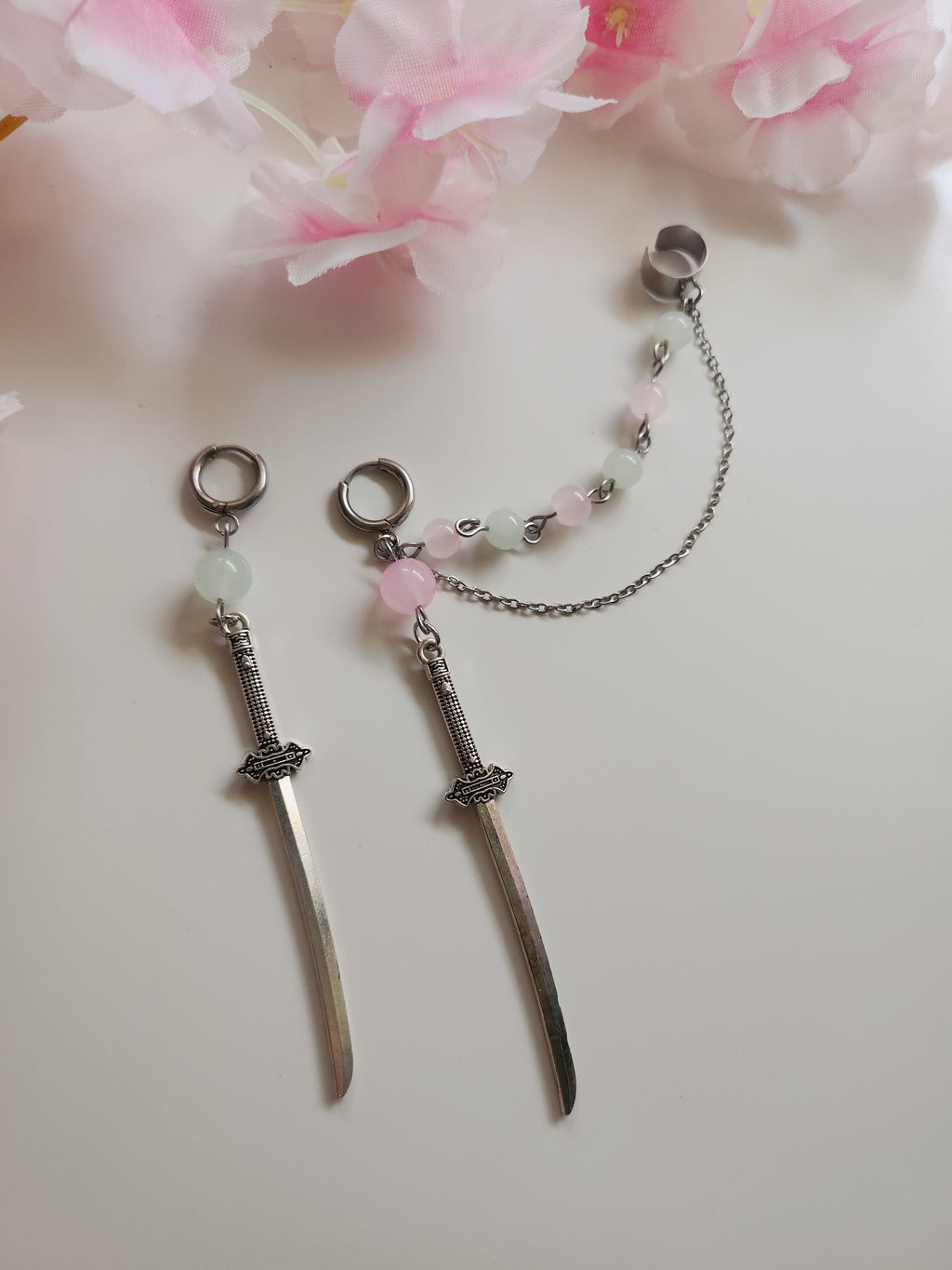 Boucle d'oreille et faux hélix katana