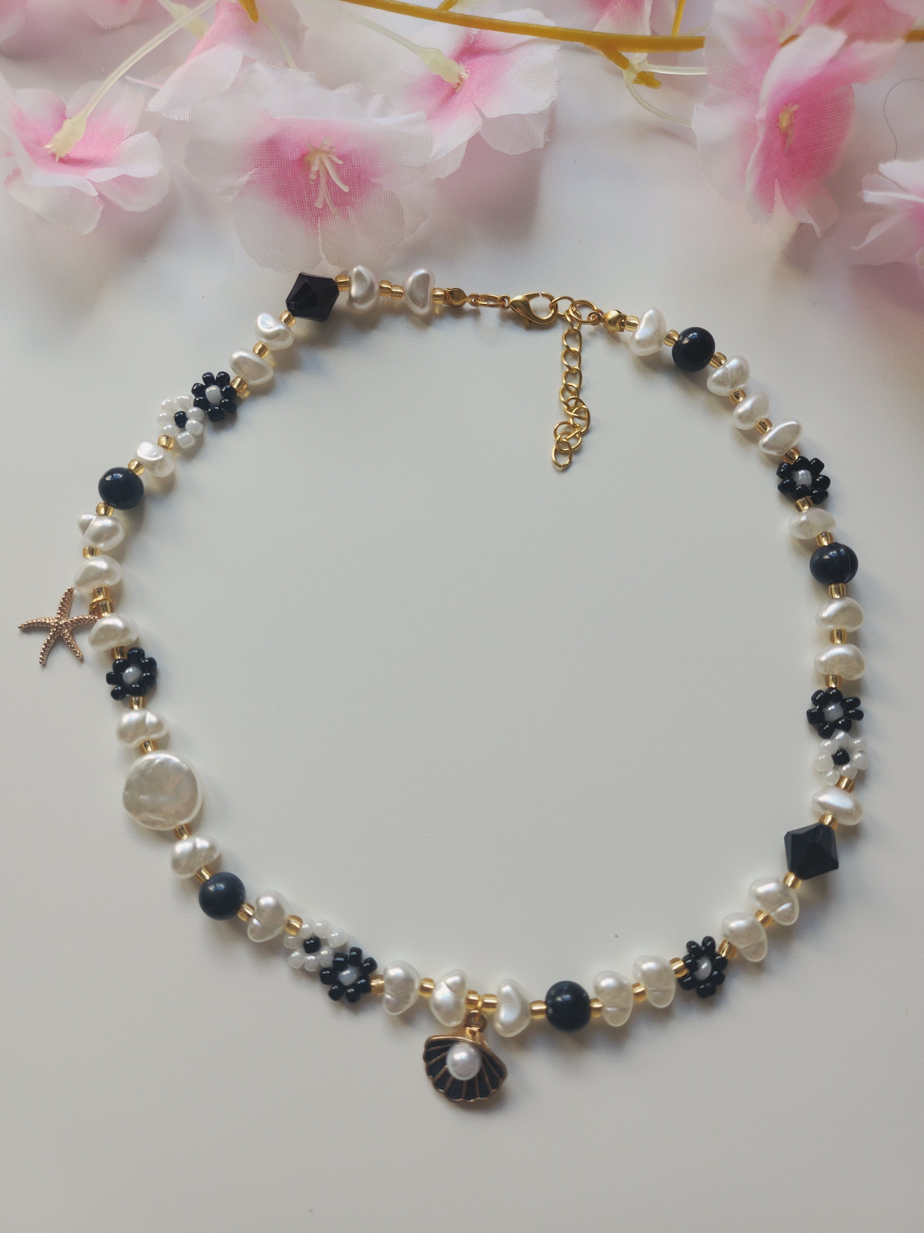 Collier océan - Noir & blanc